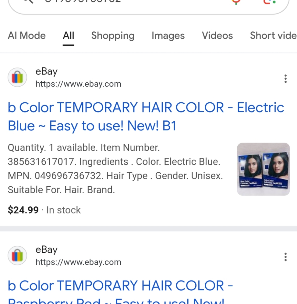 B-Color Temporary Hair Color Kit - Violet and Raspberry Red - Picture 8 of 11